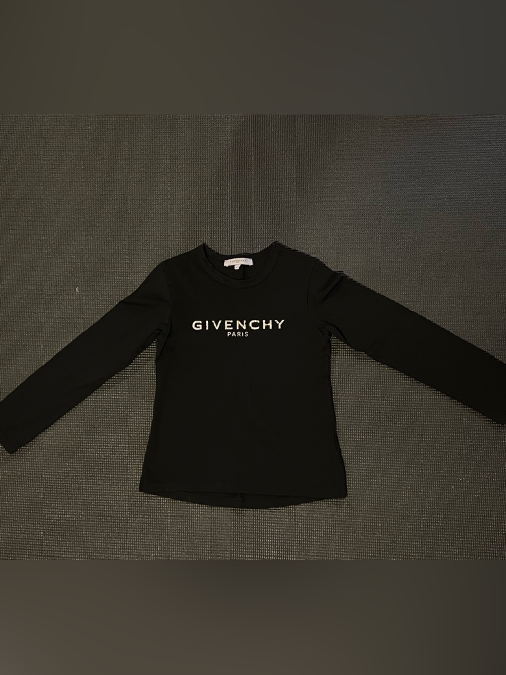 Givenchy Black Tee with Distressed White Logo